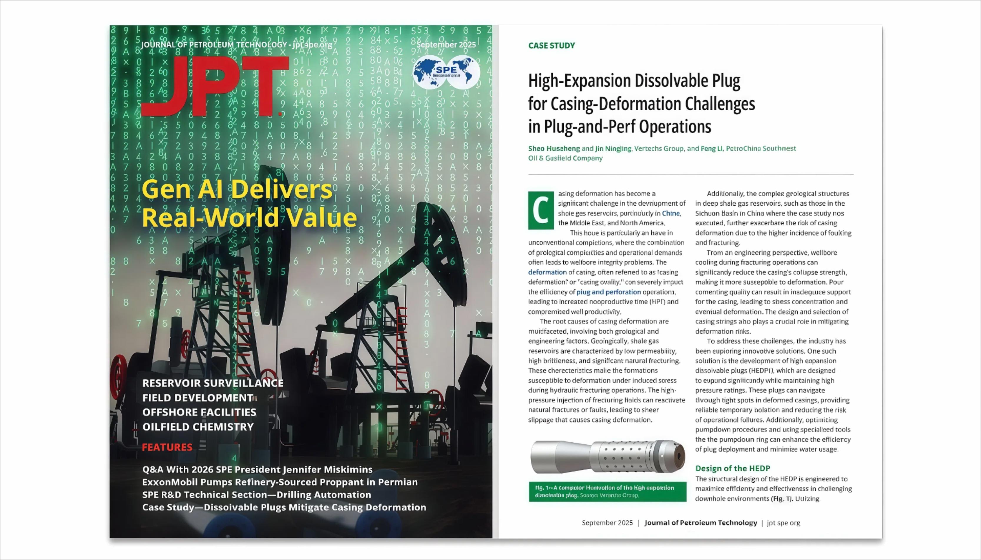 《石油技术杂志》（JPT）案例 | 维泰魔法师高膨胀率可溶桥塞应对套管变形问题